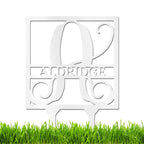 Personalized Monogram Garden Stake with Name – Custom Initial Yard Sign – Metal Garden Decor – Outdoor Lawn Stake Gift