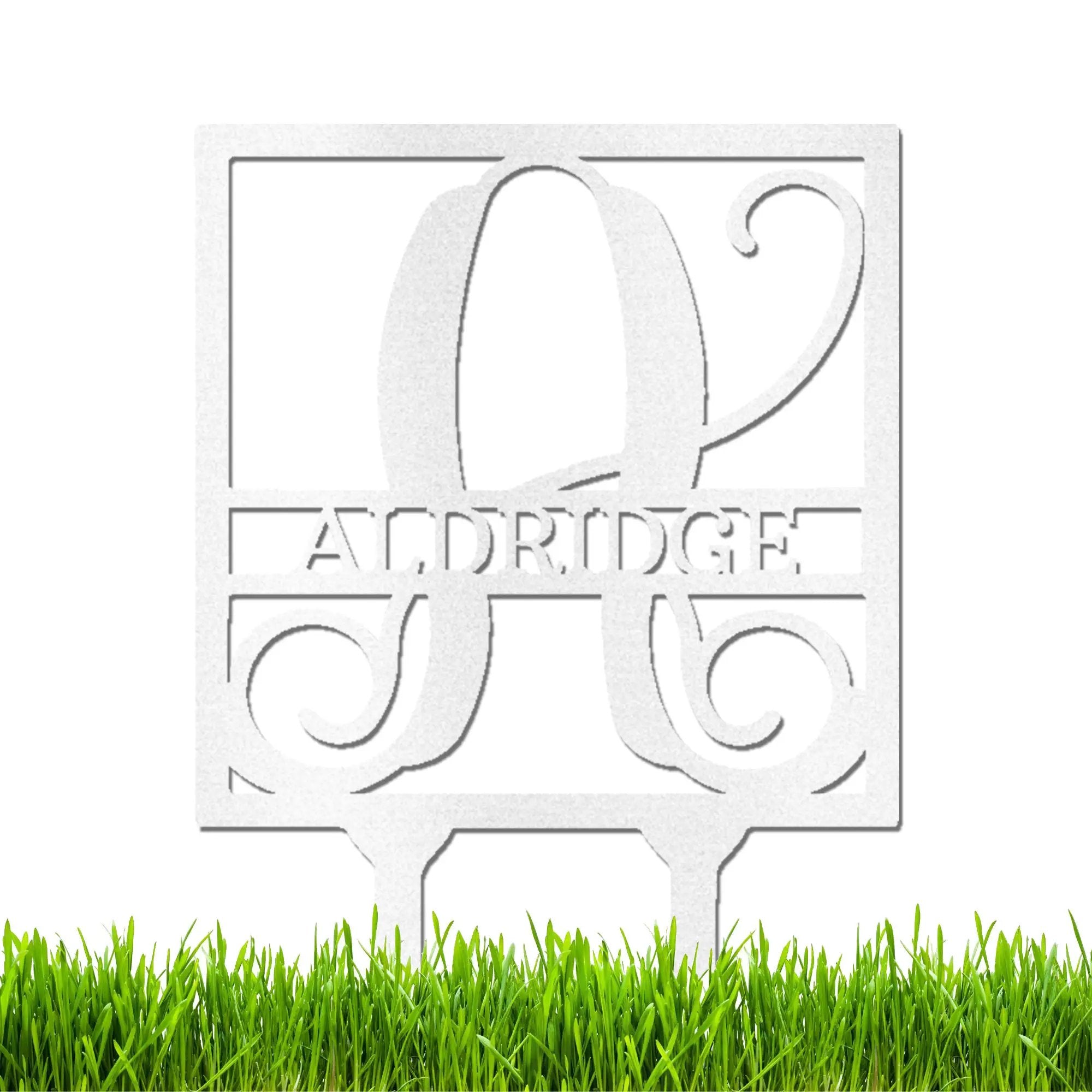 Personalized Monogram Garden Stake with Name – Custom Initial Yard Sign – Metal Garden Decor – Outdoor Lawn Stake Gift