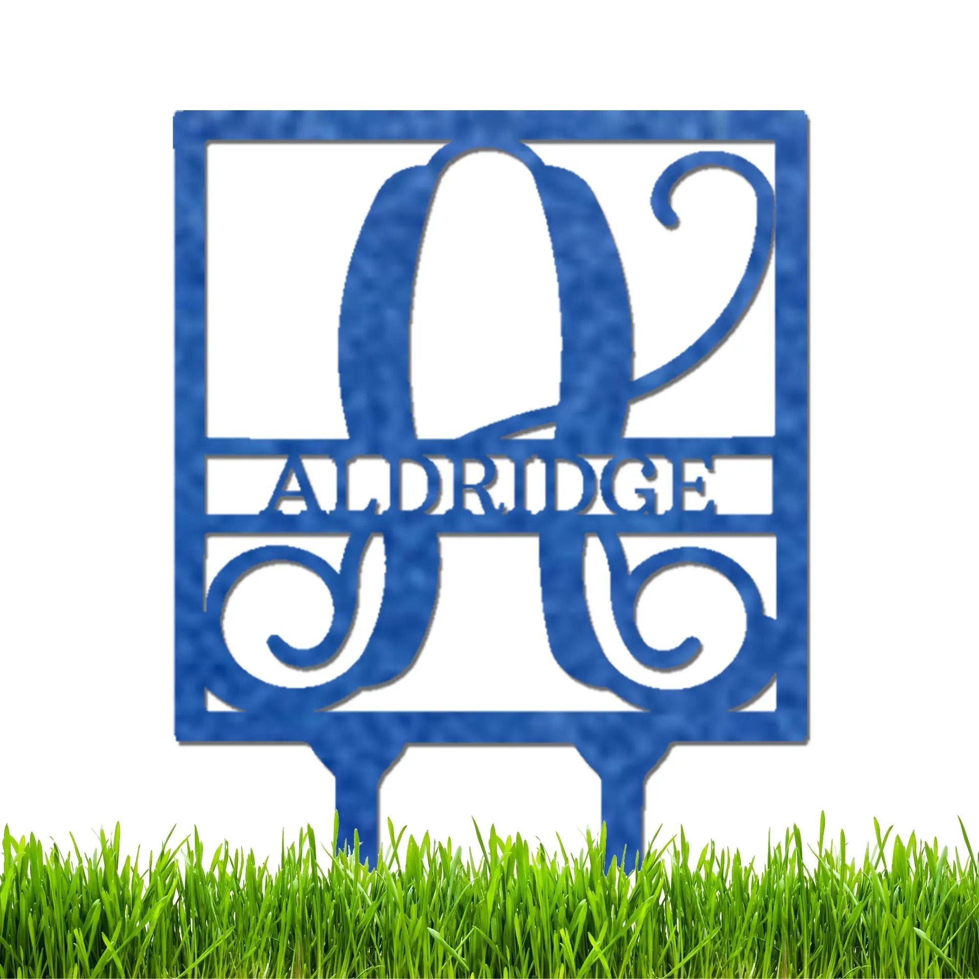 Personalized Monogram Garden Stake with Name – Custom Initial Yard Sign – Metal Garden Decor – Outdoor Lawn Stake Gift
