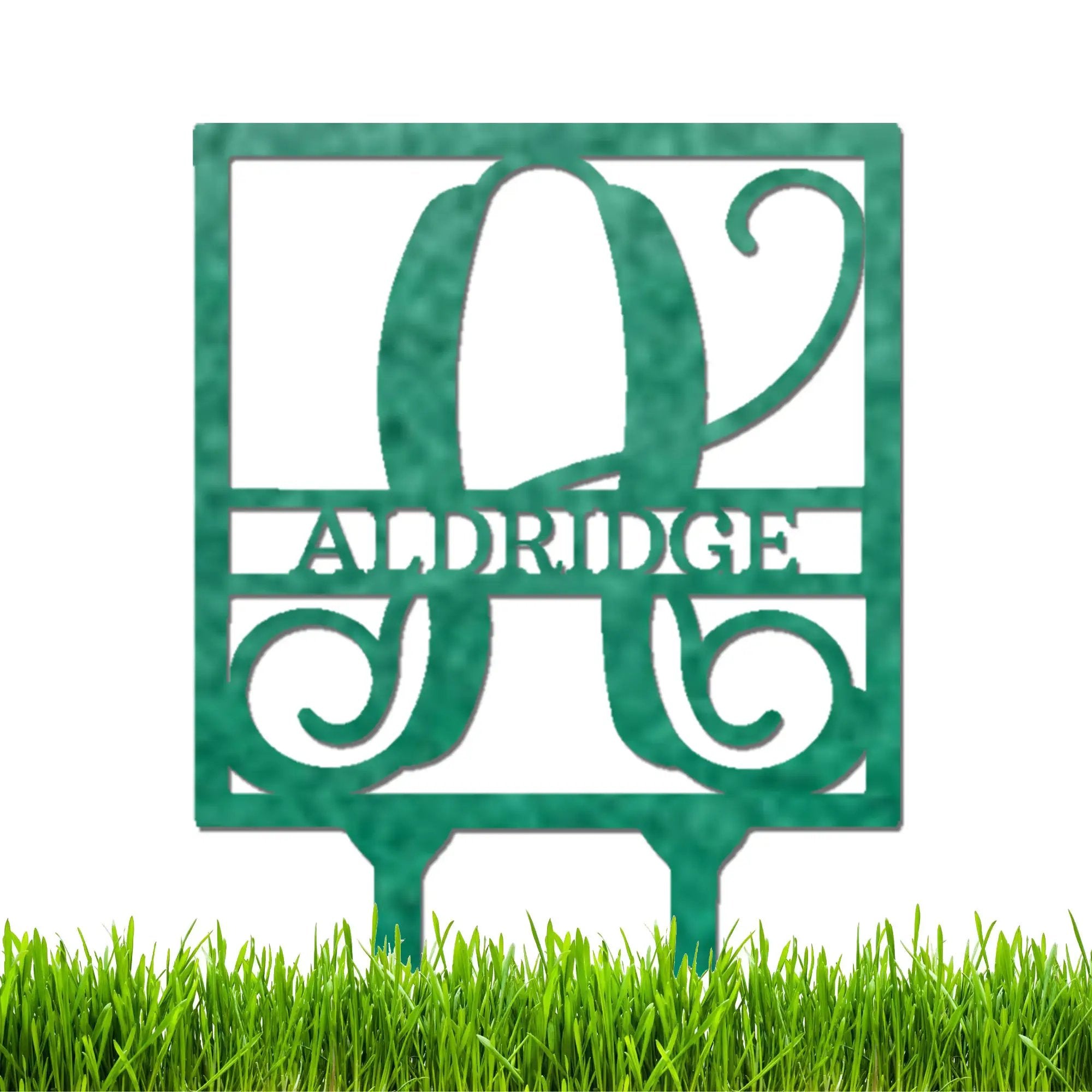 Personalized Monogram Garden Stake with Name – Custom Initial Yard Sign – Metal Garden Decor – Outdoor Lawn Stake Gift