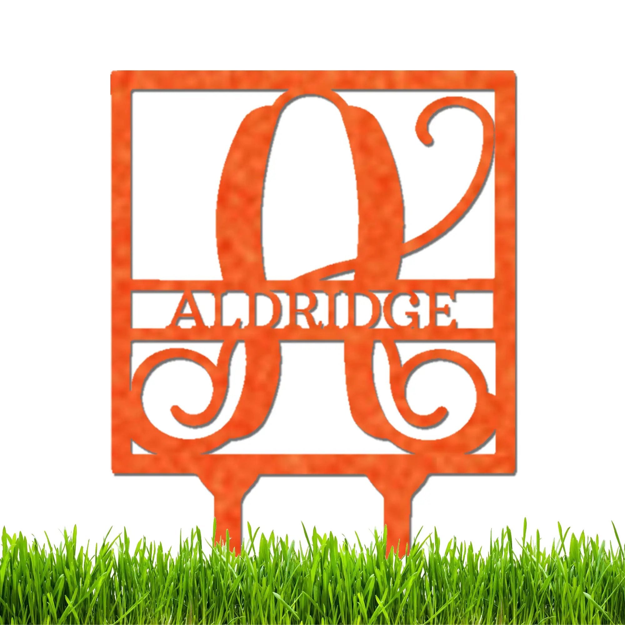 Personalized Monogram Garden Stake with Name – Custom Initial Yard Sign – Metal Garden Decor – Outdoor Lawn Stake Gift