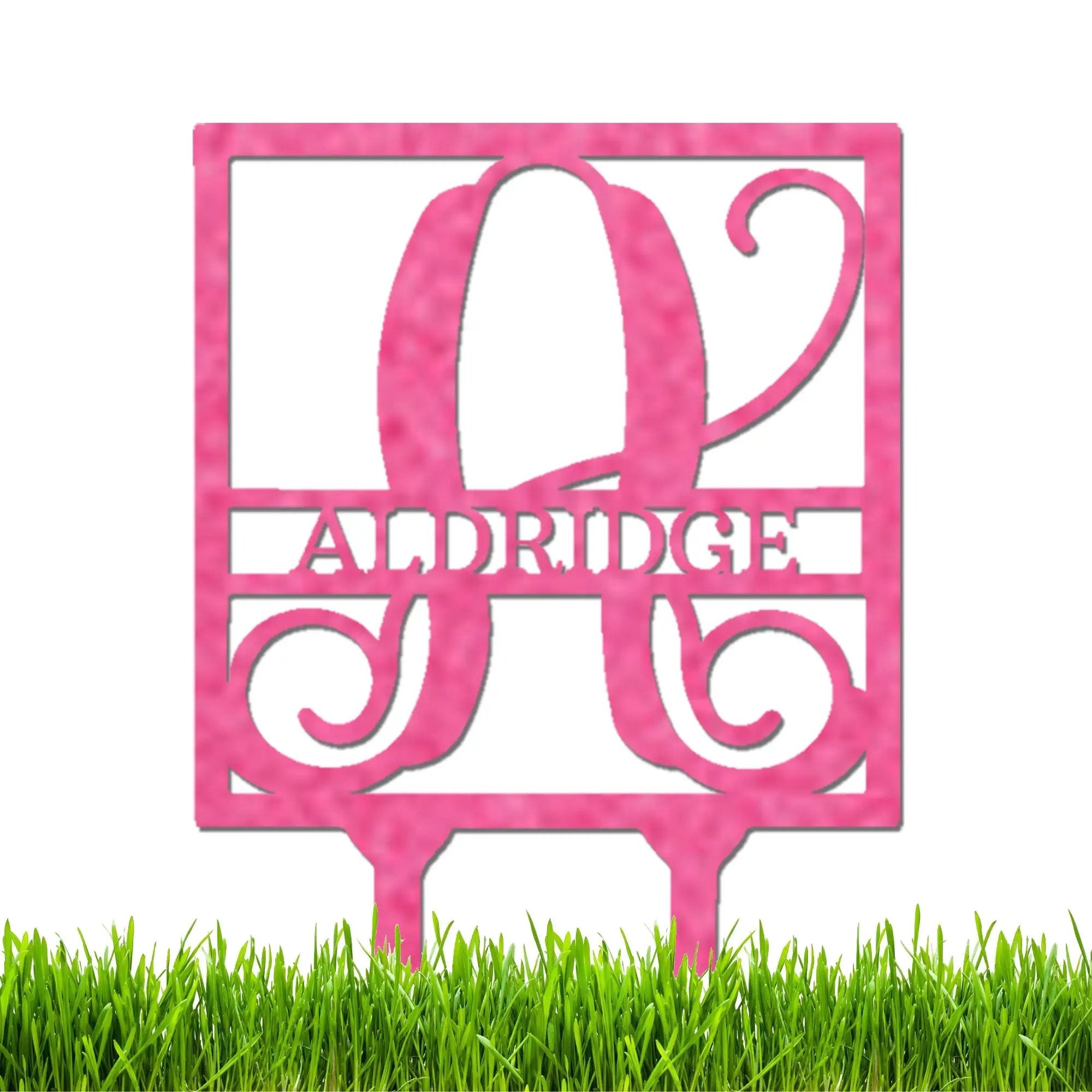 Personalized Monogram Garden Stake with Name – Custom Initial Yard Sign – Metal Garden Decor – Outdoor Lawn Stake Gift