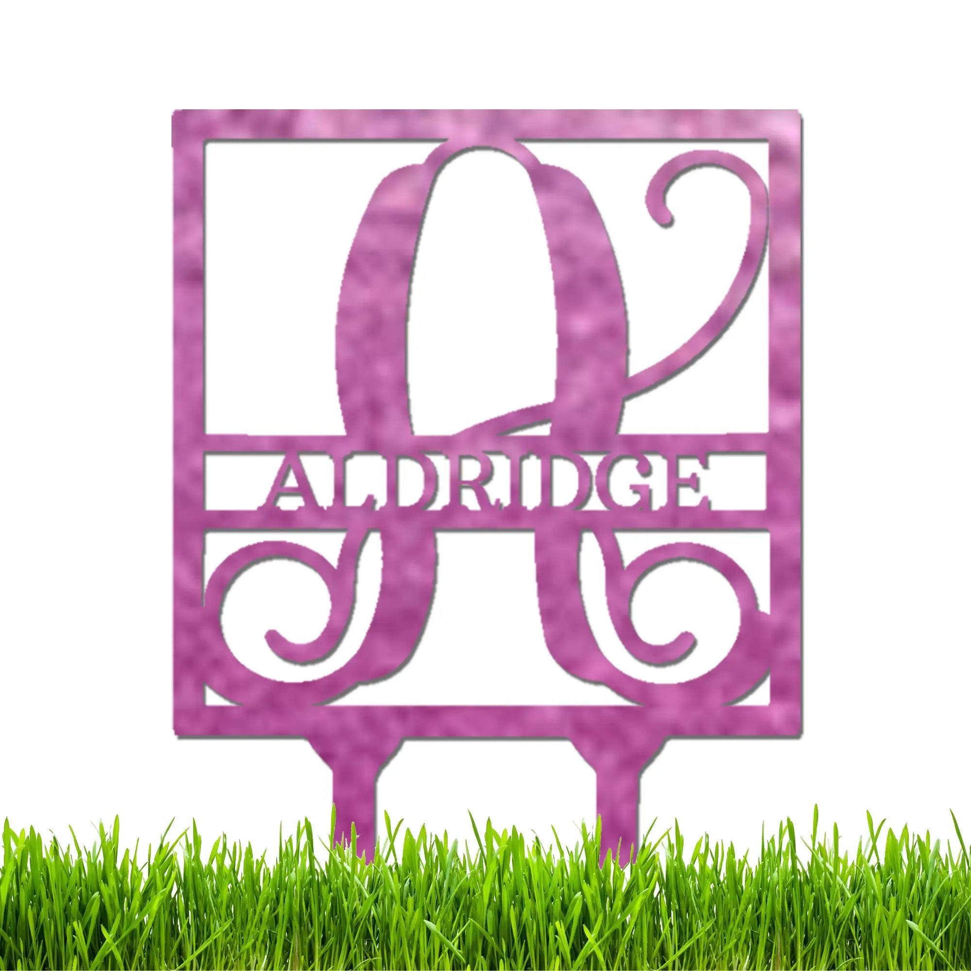 Personalized Monogram Garden Stake with Name – Custom Initial Yard Sign – Metal Garden Decor – Outdoor Lawn Stake Gift