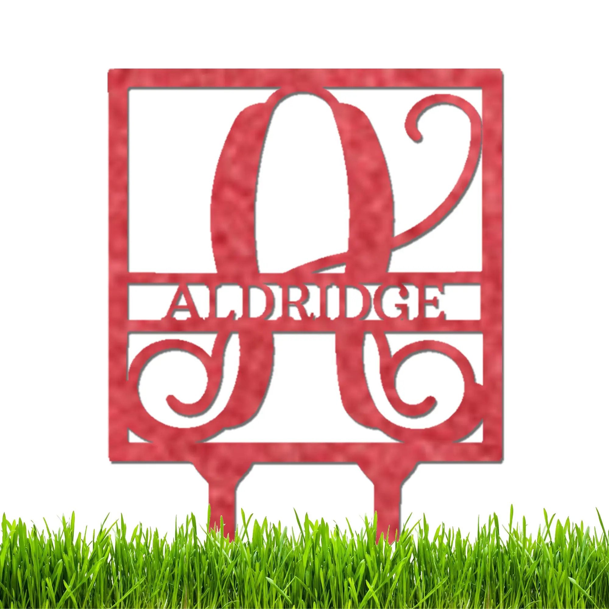 Personalized Monogram Garden Stake with Name – Custom Initial Yard Sign – Metal Garden Decor – Outdoor Lawn Stake Gift