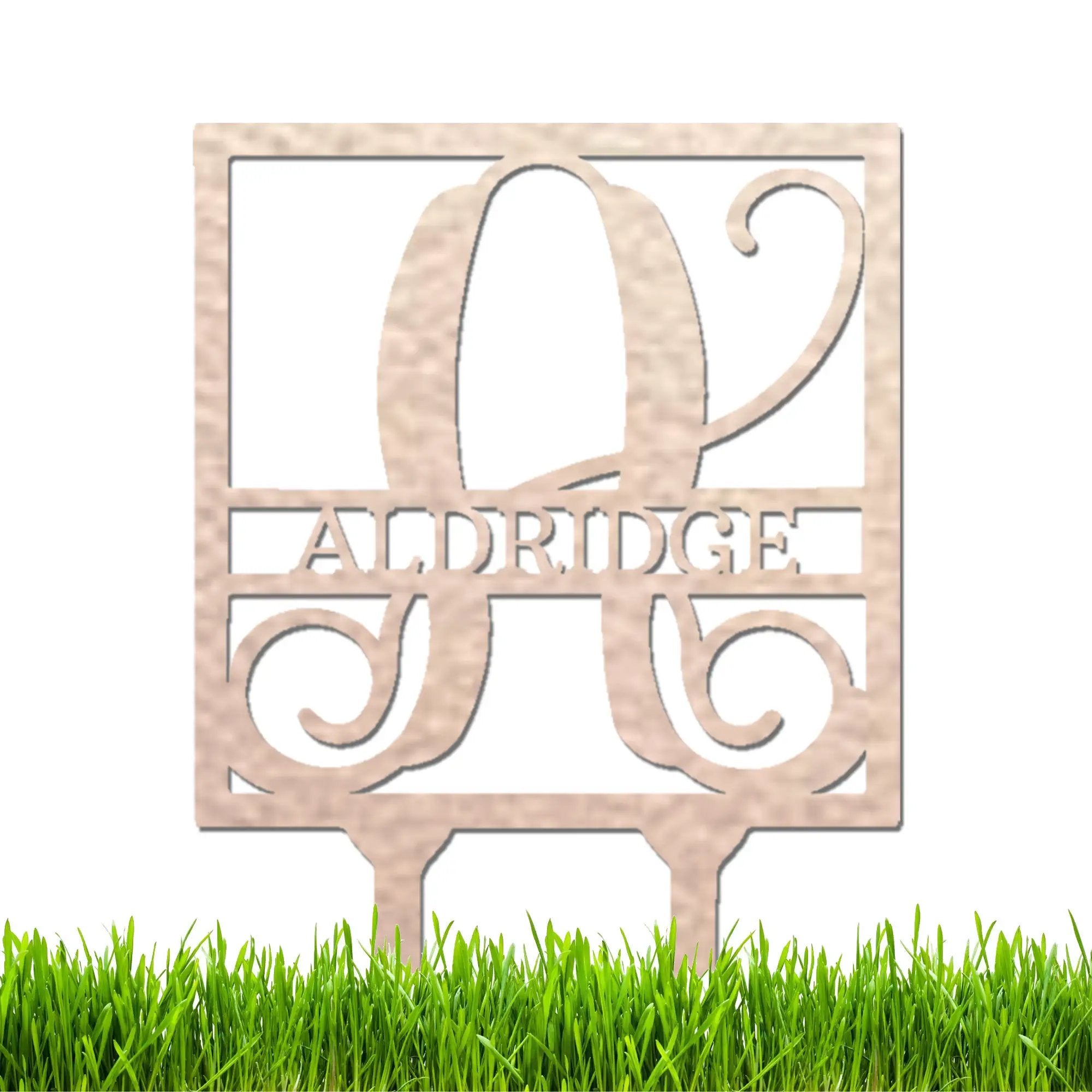 Personalized Monogram Garden Stake with Name – Custom Initial Yard Sign – Metal Garden Decor – Outdoor Lawn Stake Gift