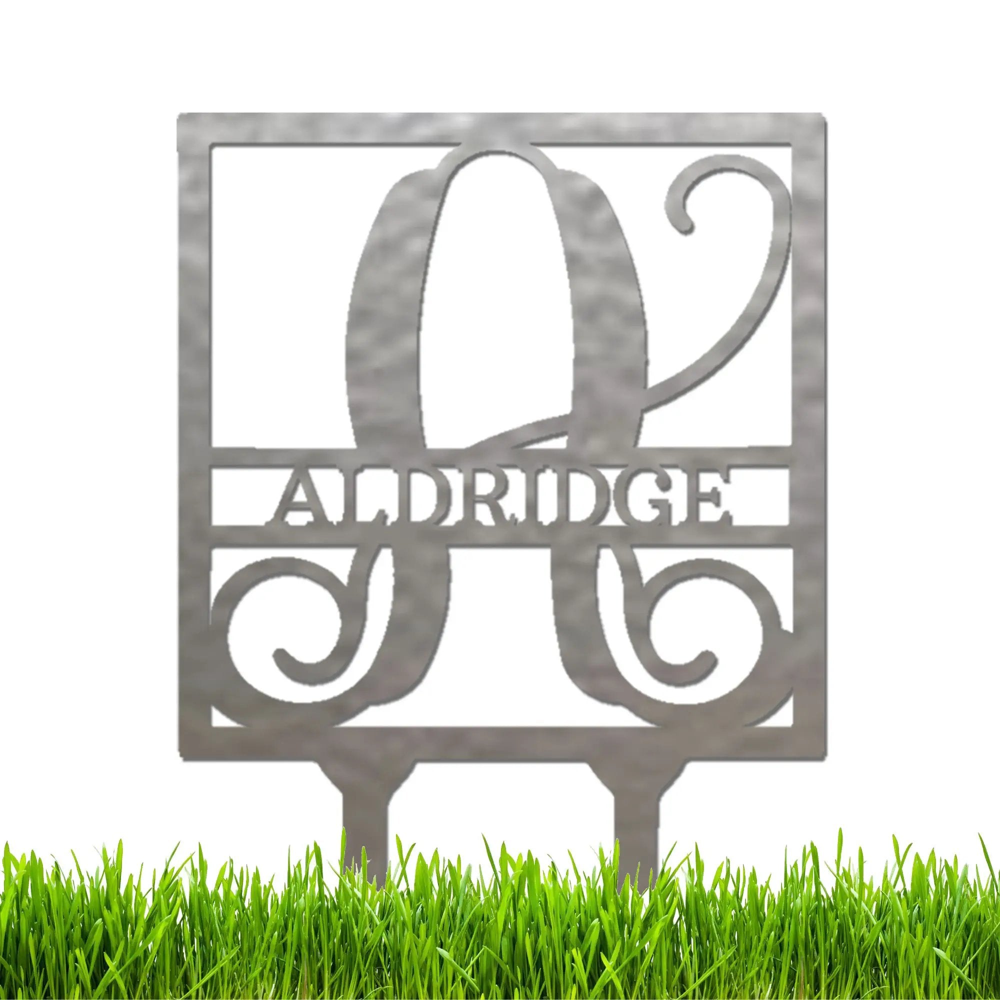 Personalized Monogram Garden Stake with Name – Custom Initial Yard Sign – Metal Garden Decor – Outdoor Lawn Stake Gift