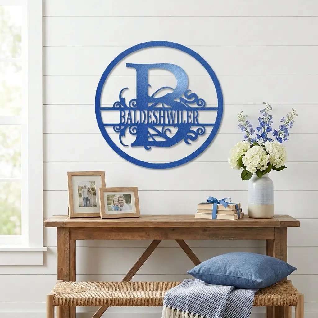 Monogrammed Elegance: Your Initial, Your Name, Your Style - Steel Wall Sign Art