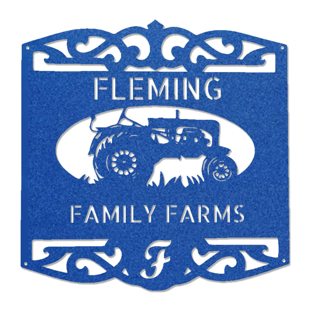 Personalized Family Farm Metal Wall Art Sign Custom Farm Name Tractor Steel Sign Elegant Farmhouse Decor Outdoor Ranch Sign