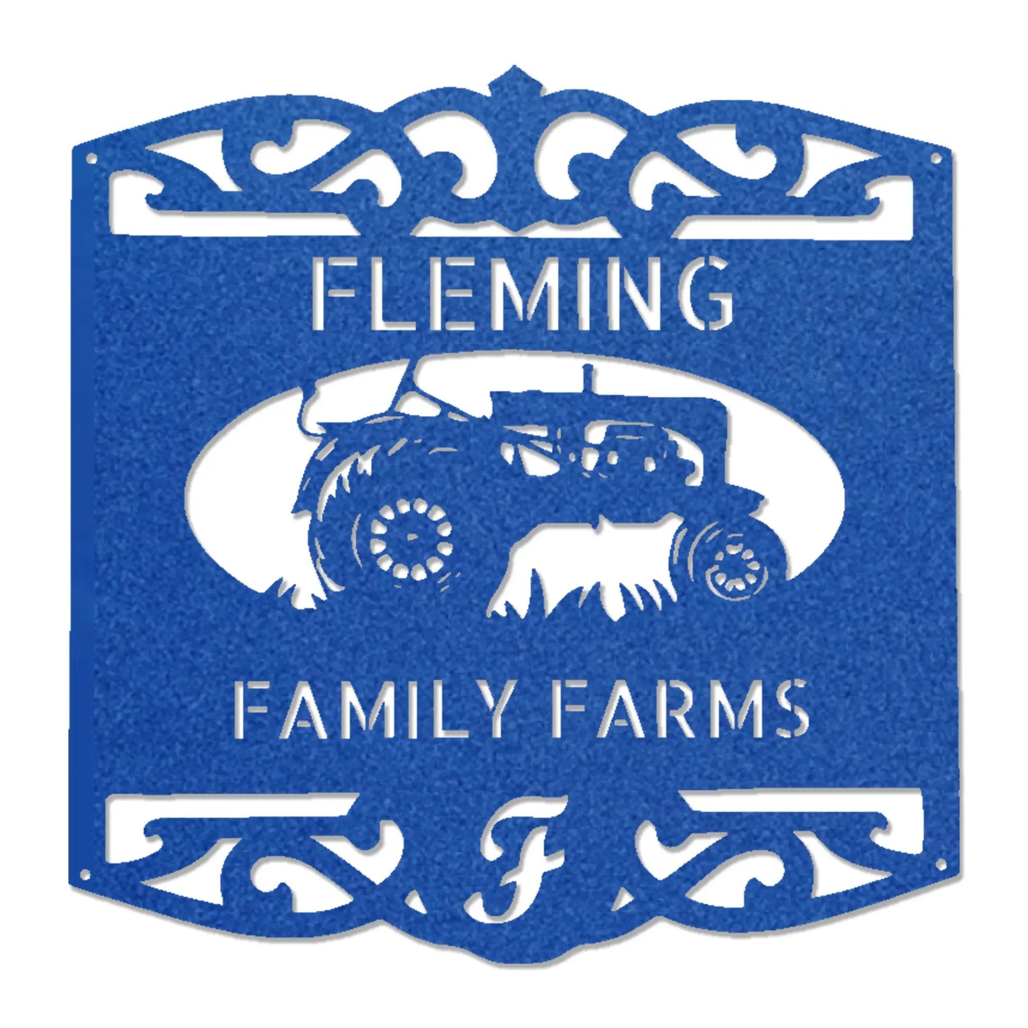 Personalized Family Farm Metal Wall Art Sign Custom Farm Name Tractor Steel Sign Elegant Farmhouse Decor Outdoor Ranch Sign