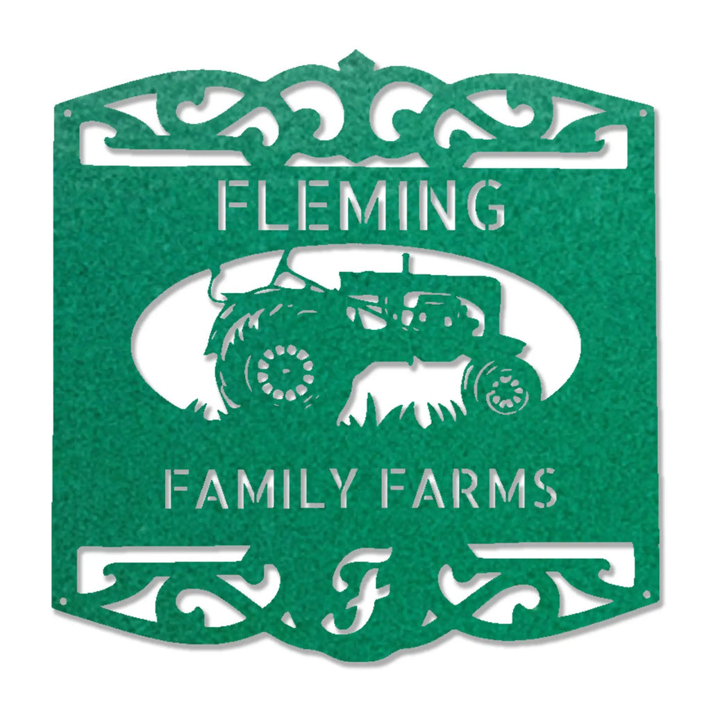 Personalized Family Farm Metal Wall Art Sign Custom Farm Name Tractor Steel Sign Elegant Farmhouse Decor Outdoor Ranch Sign