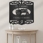 Personalized Family Farm Metal Wall Art Sign Custom Farm Name Tractor Steel Sign Elegant Farmhouse Decor Outdoor Ranch Sign