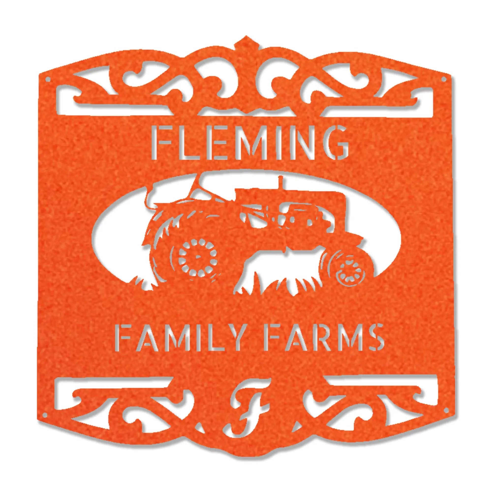 Personalized Family Farm Metal Wall Art Sign Custom Farm Name Tractor Steel Sign Elegant Farmhouse Decor Outdoor Ranch Sign