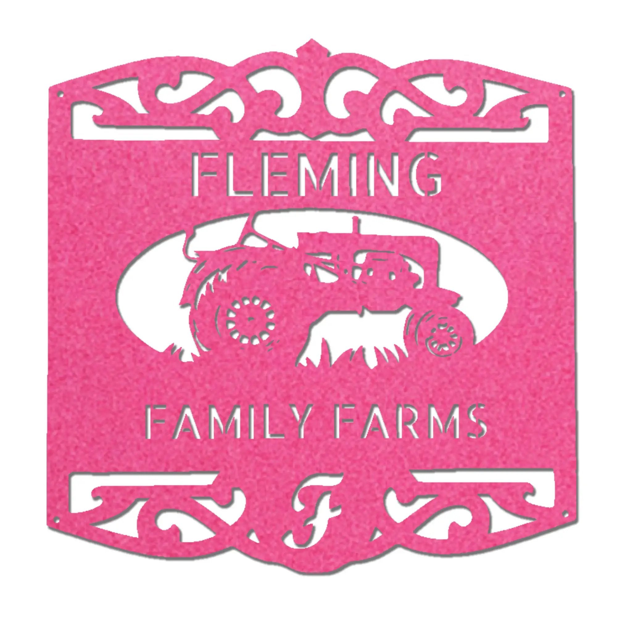 Personalized Family Farm Metal Wall Art Sign Custom Farm Name Tractor Steel Sign Elegant Farmhouse Decor Outdoor Ranch Sign