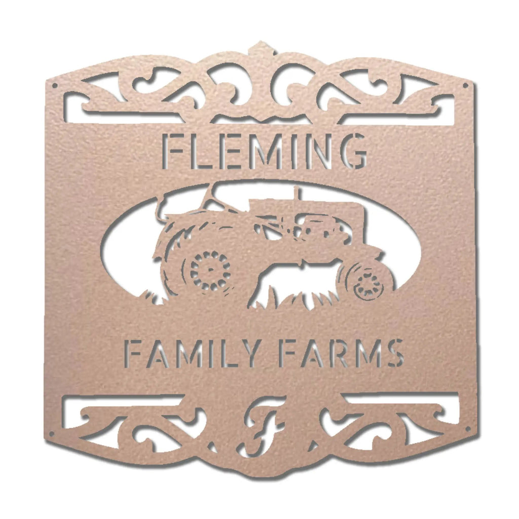 Personalized Family Farm Metal Wall Art Sign Custom Farm Name Tractor Steel Sign Elegant Farmhouse Decor Outdoor Ranch Sign
