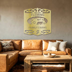 Personalized Family Farm Metal Wall Art Sign Custom Farm Name Tractor Steel Sign Elegant Farmhouse Decor Outdoor Ranch Sign
