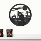 Southern Sky Farm Scene Custom Name Steel Wall Sign