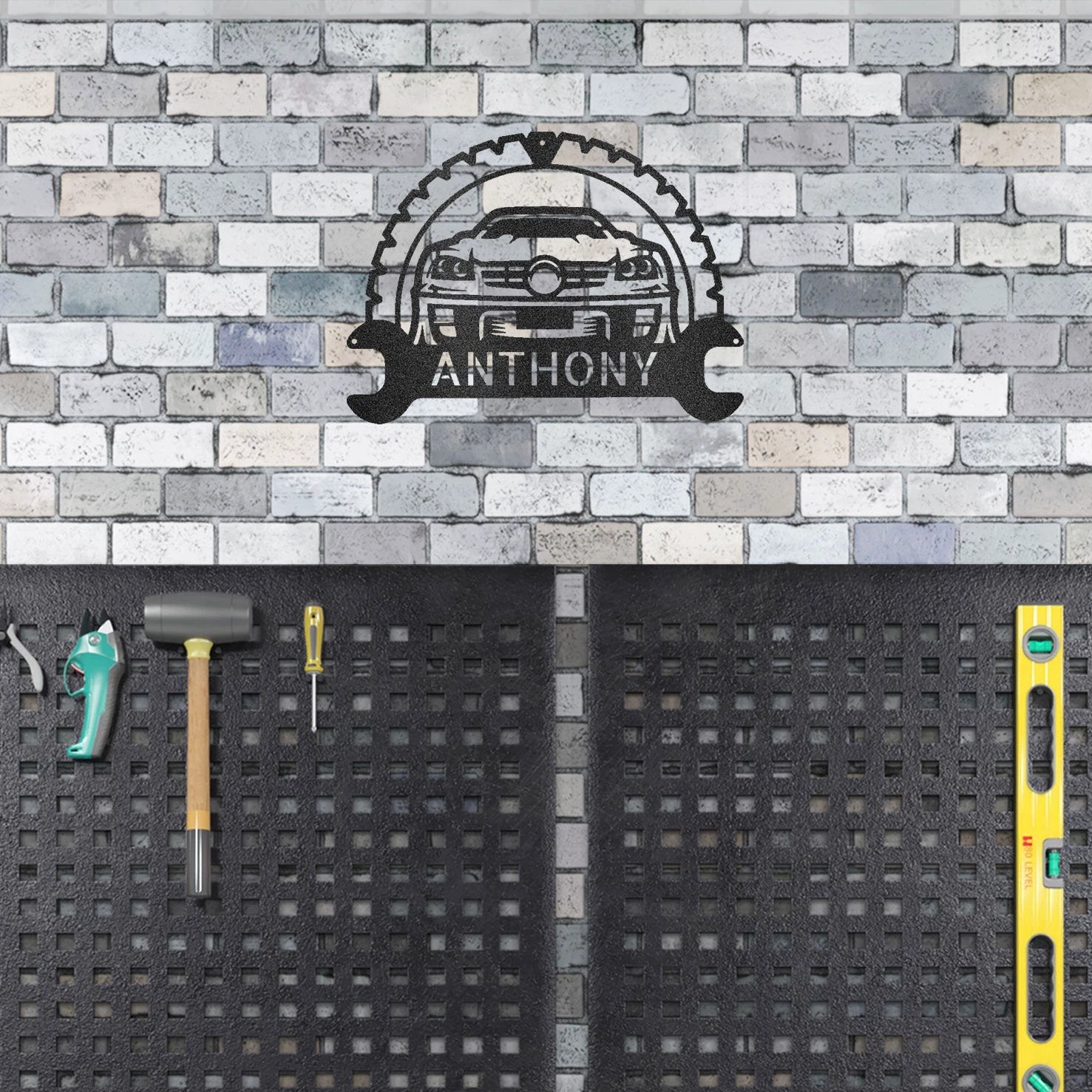 Personalized Classic Car Metal Wall Art – Custom Name Garage Sign – Car Enthusiast Decor – Mechanic Gift – Auto Shop Wall Art