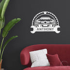 Personalized Classic Car Metal Wall Art – Custom Name Garage Sign – Car Enthusiast Decor – Mechanic Gift – Auto Shop Wall Art