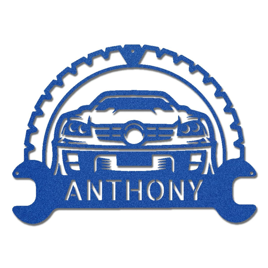 Personalized Classic Car Monogram Indoor Outdoor Steel Wall Sign