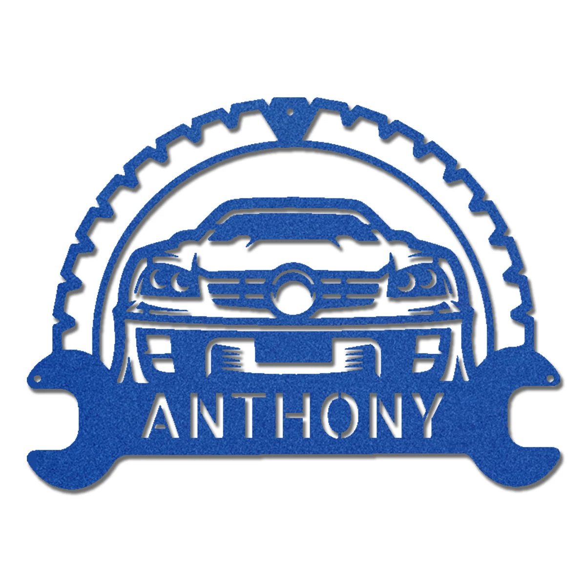 Personalized Classic Car Monogram Indoor Outdoor Steel Wall Sign