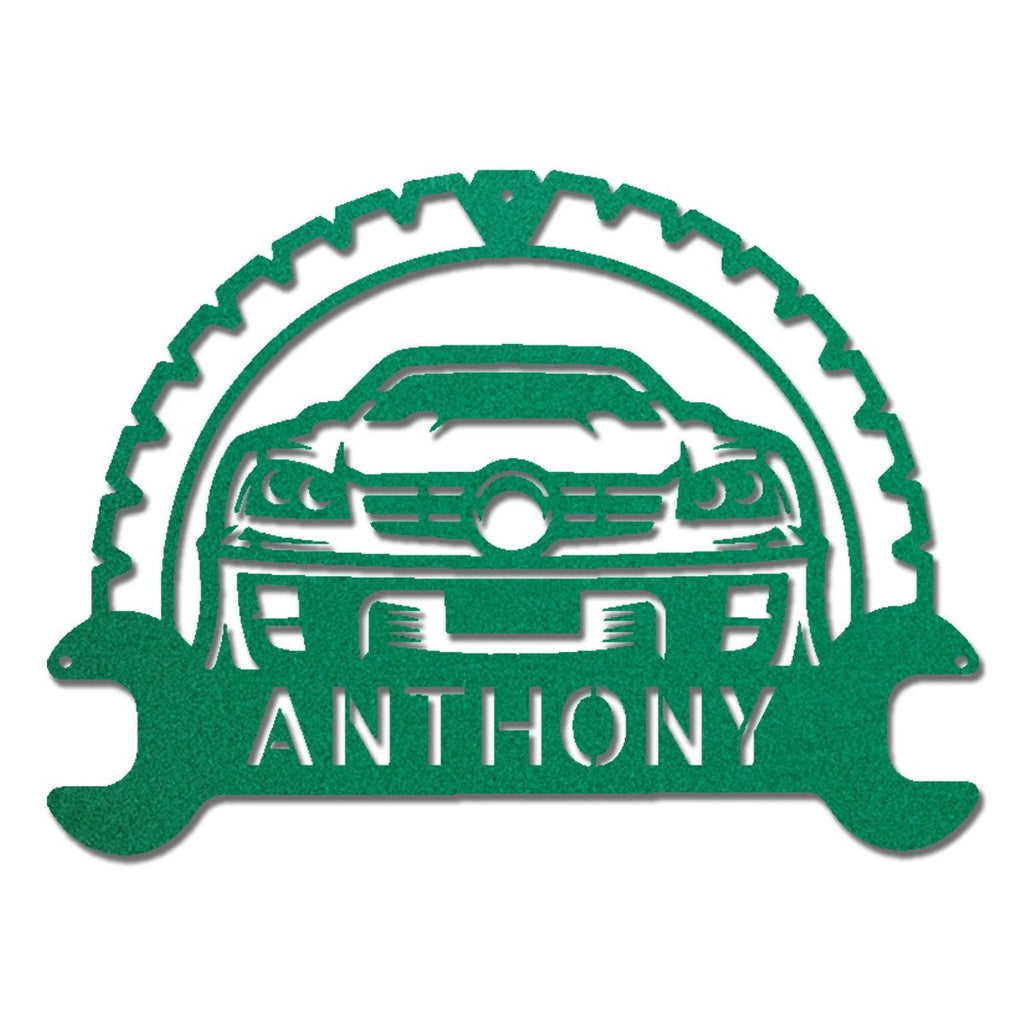 Personalized Classic Car Monogram Indoor Outdoor Steel Wall Sign