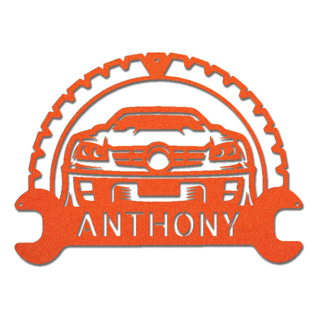 Personalized Classic Car Monogram Indoor Outdoor Steel Wall Sign