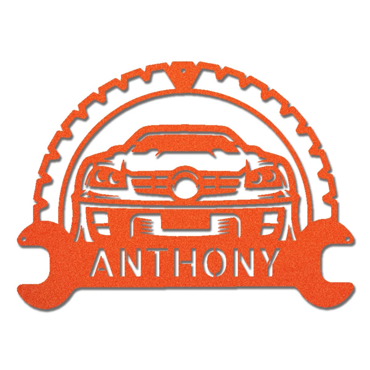 Personalized Classic Car Monogram Indoor Outdoor Steel Wall Sign