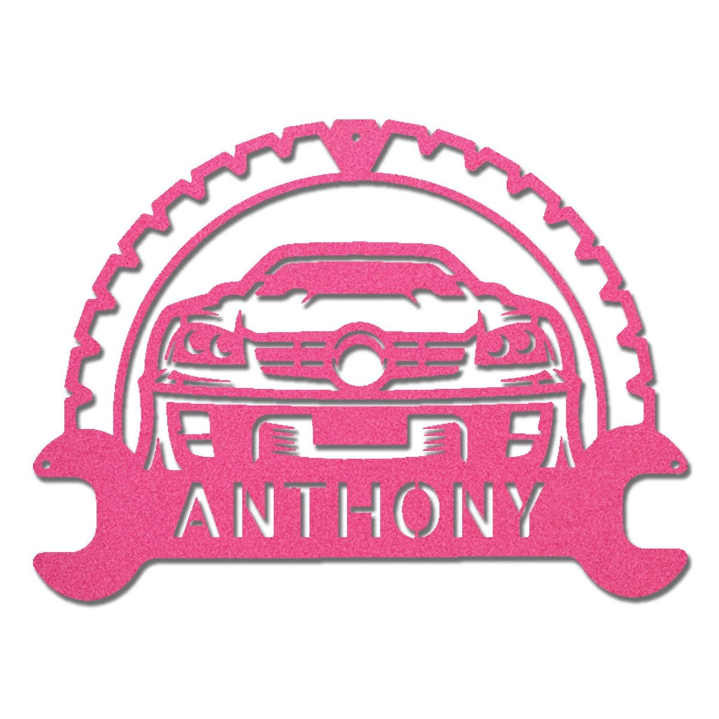 Personalized Classic Car Monogram Indoor Outdoor Steel Wall Sign