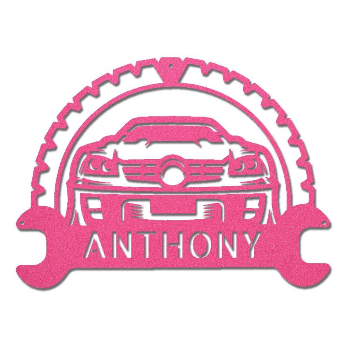 Personalized Classic Car Monogram Indoor Outdoor Steel Wall Sign