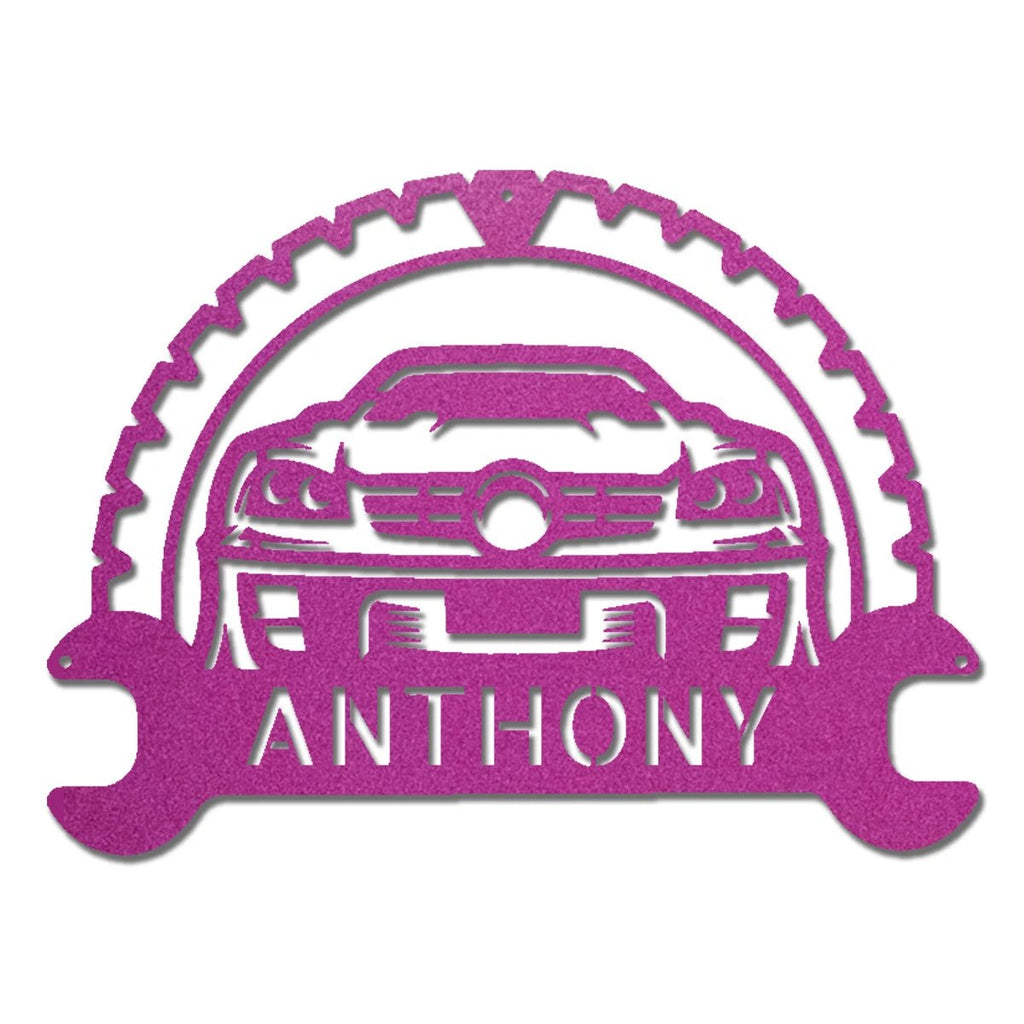 Personalized Classic Car Monogram Indoor Outdoor Steel Wall Sign