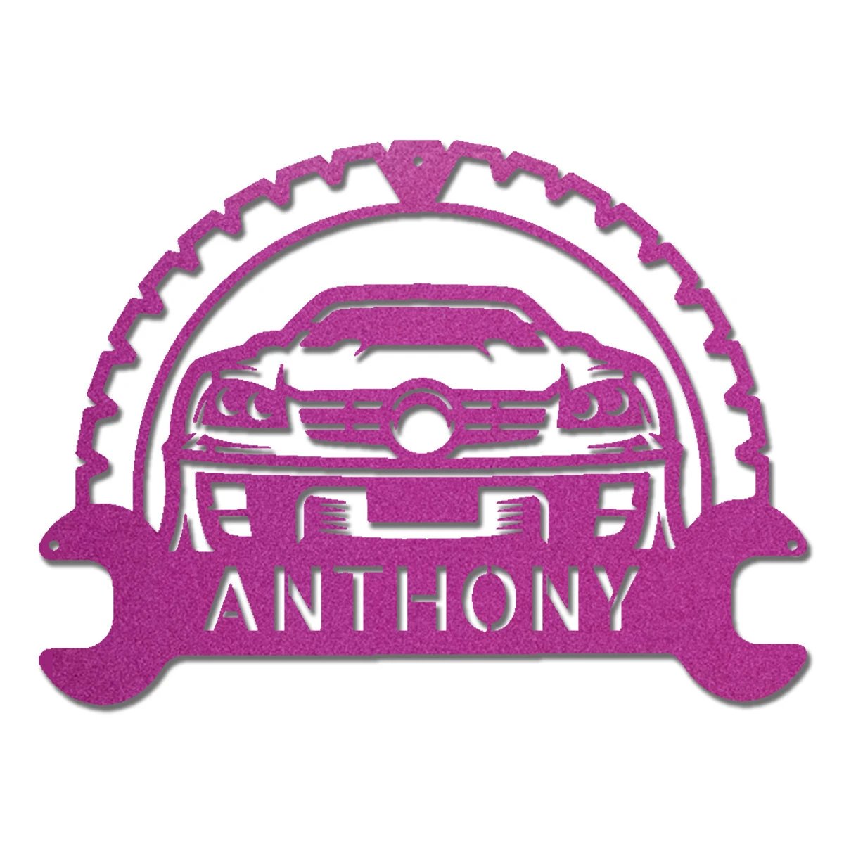 Personalized Classic Car Monogram Indoor Outdoor Steel Wall Sign