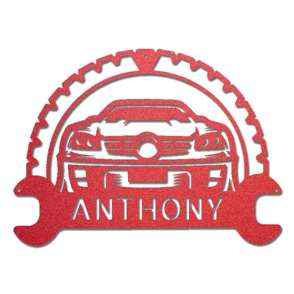 Personalized Classic Car Monogram Indoor Outdoor Steel Wall Sign