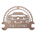 Personalized Classic Car Monogram Indoor Outdoor Steel Wall Sign