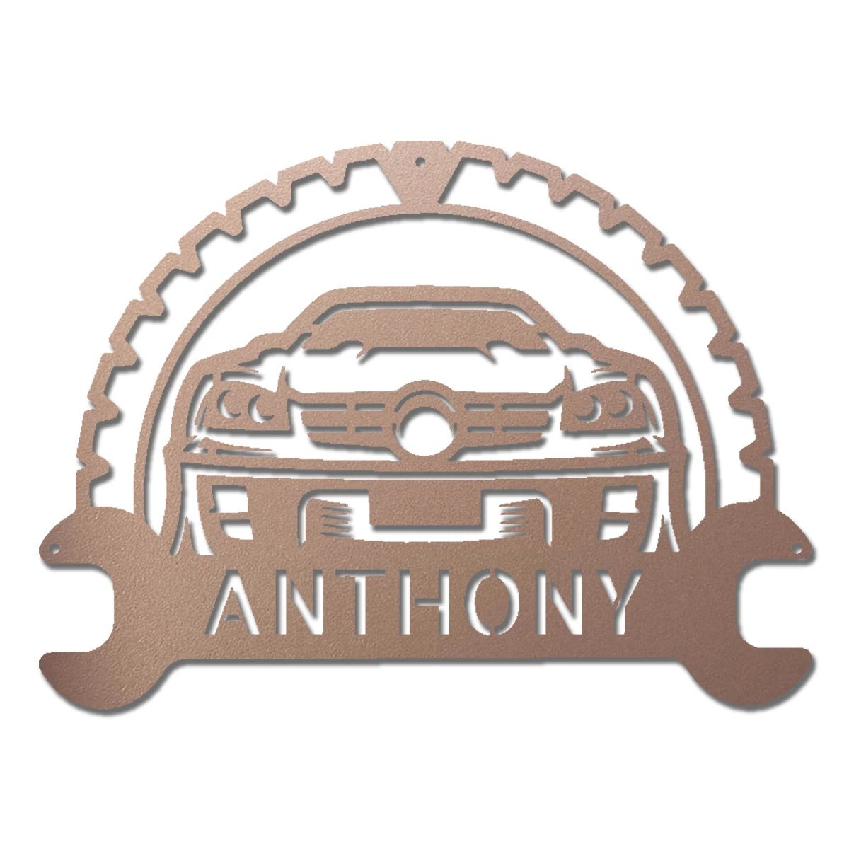 Personalized Classic Car Monogram Indoor Outdoor Steel Wall Sign
