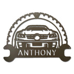 Personalized Classic Car Monogram Indoor Outdoor Steel Wall Sign