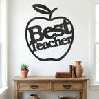 Best Teacher Metal Wall Art | Teacher Appreciation Gift | Apple Classroom Decor | Teacher Office Wall Sign | Made in USA
