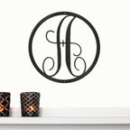 Personalized Monogram Metal Wall Art – Custom Initial Sign – Elegant Script Letter Decor – Wedding Gift – Family Name Sig