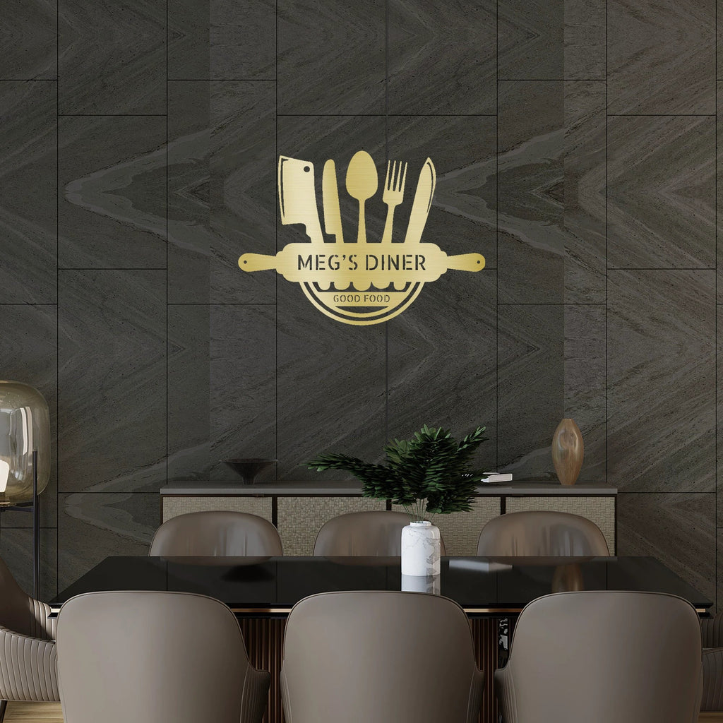 Personalized Kitchen Diner Indoor Outdoor Steel Wall Sign