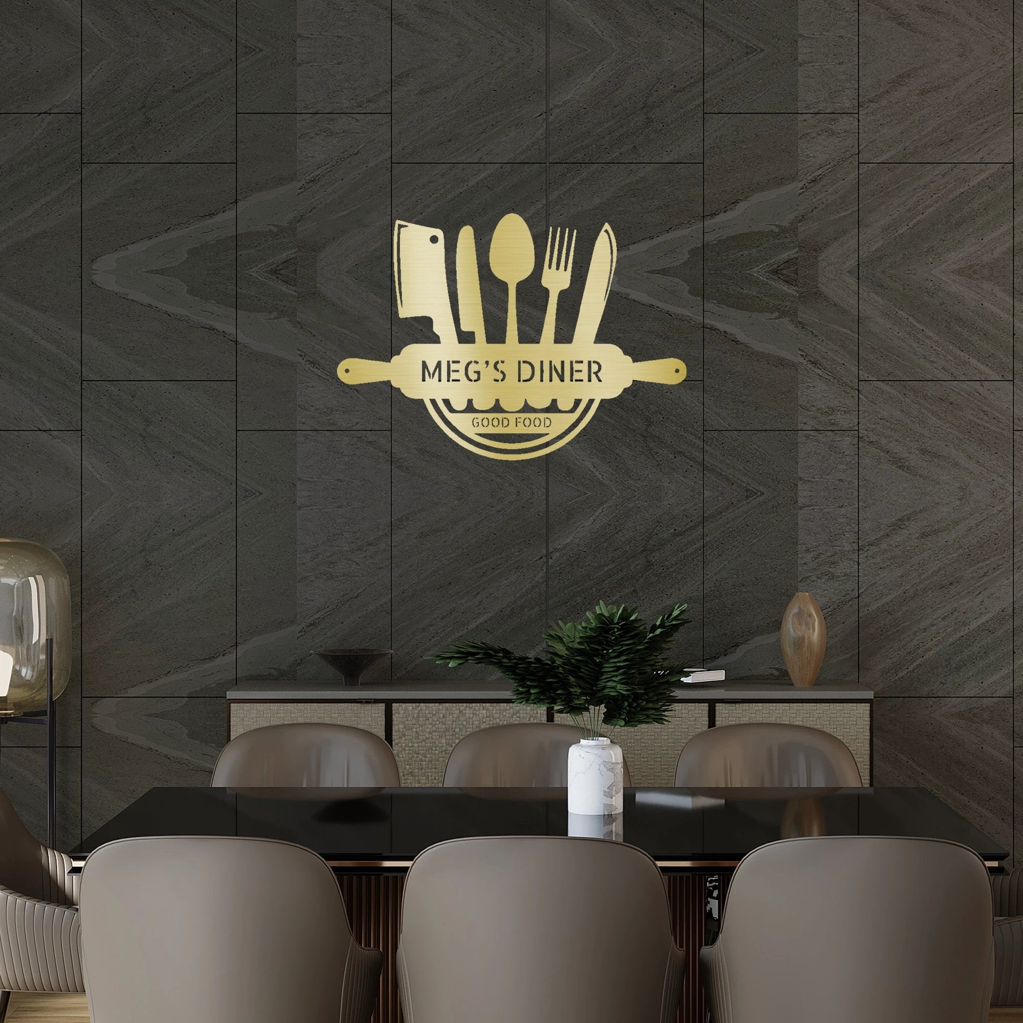 Personalized Kitchen Diner Indoor Outdoor Steel Wall Sign