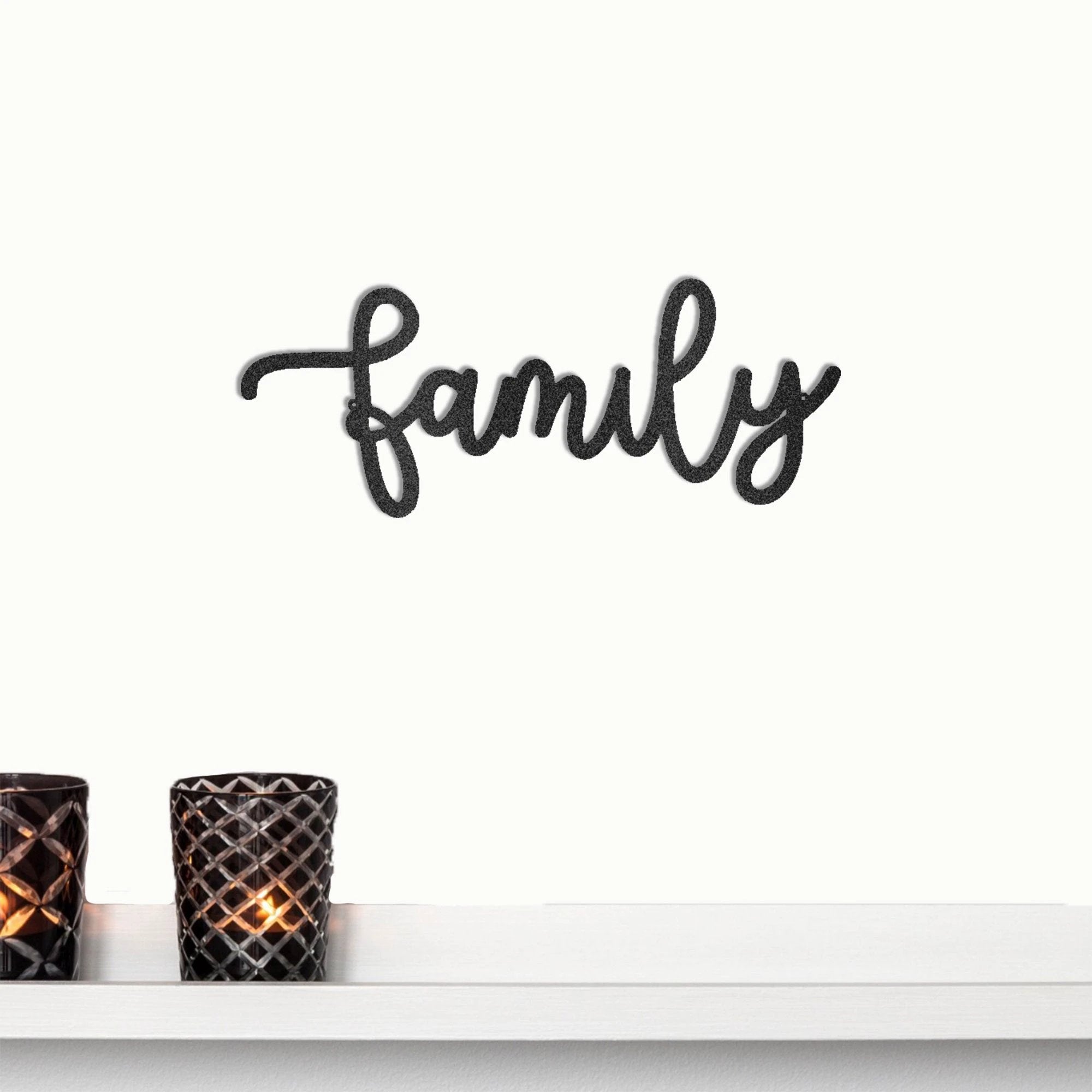 Family Script Indoor Outdoor Metal Wall Art