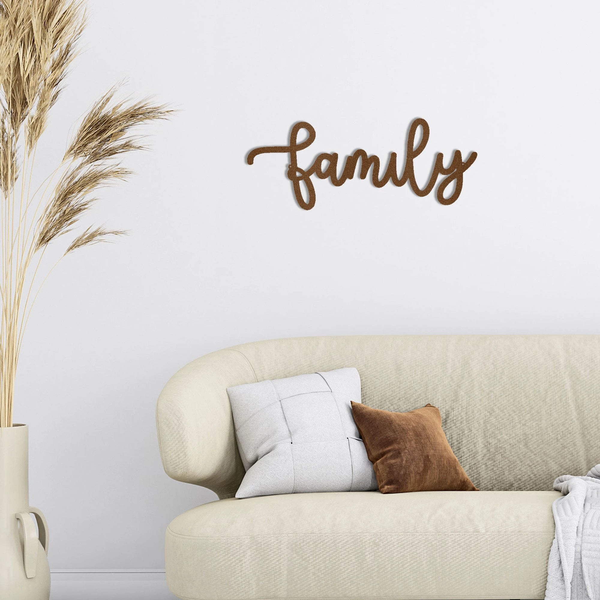 Family Script Indoor Outdoor Metal Wall Art