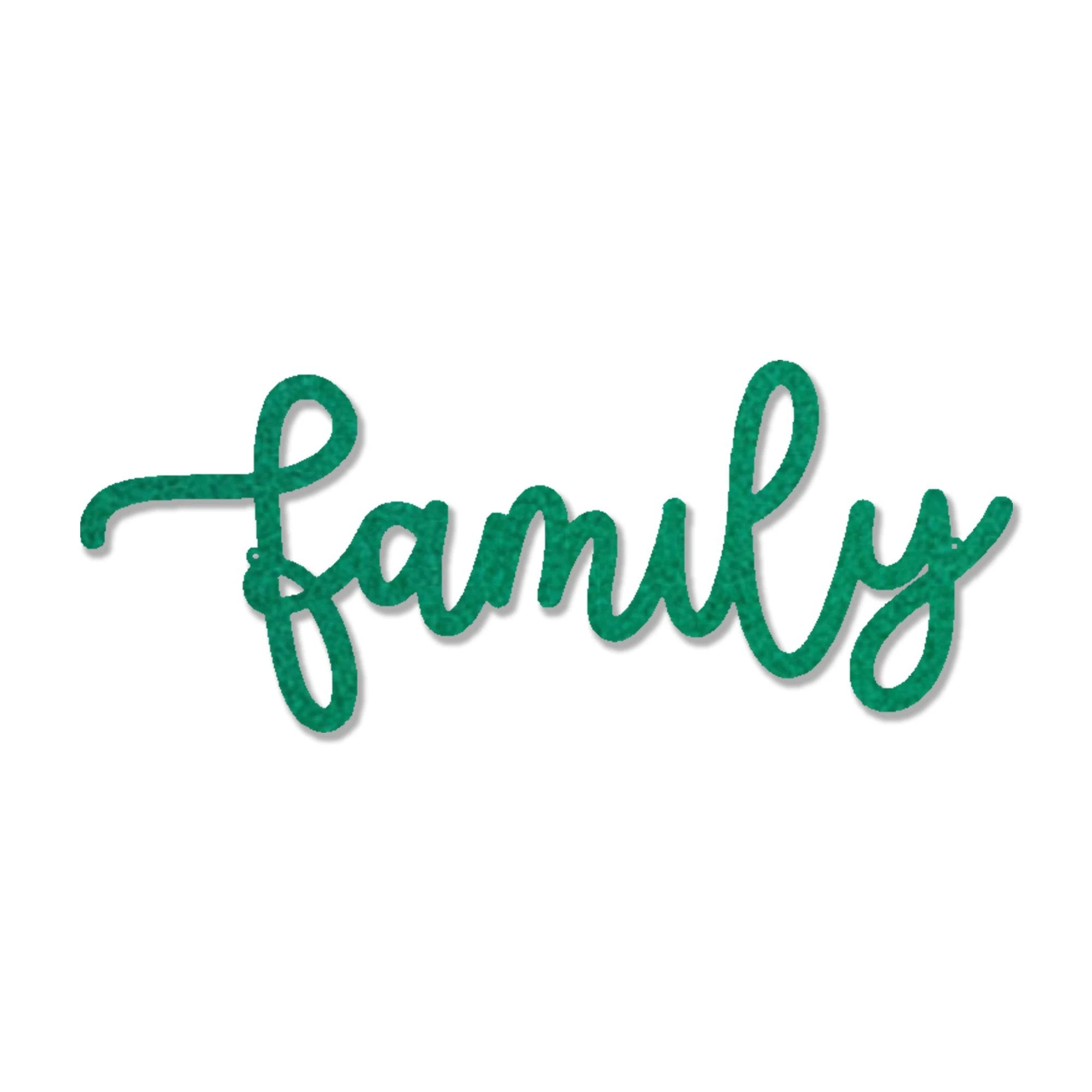 Family Script Indoor Outdoor Metal Wall Art