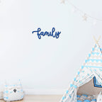 Family Script Metal Wall Art – Modern Farmhouse Decor – Minimalist Home Sign – Family Wall Decor