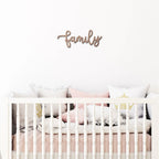 Family Script Metal Wall Art – Modern Farmhouse Decor – Minimalist Home Sign – Family Wall Decor