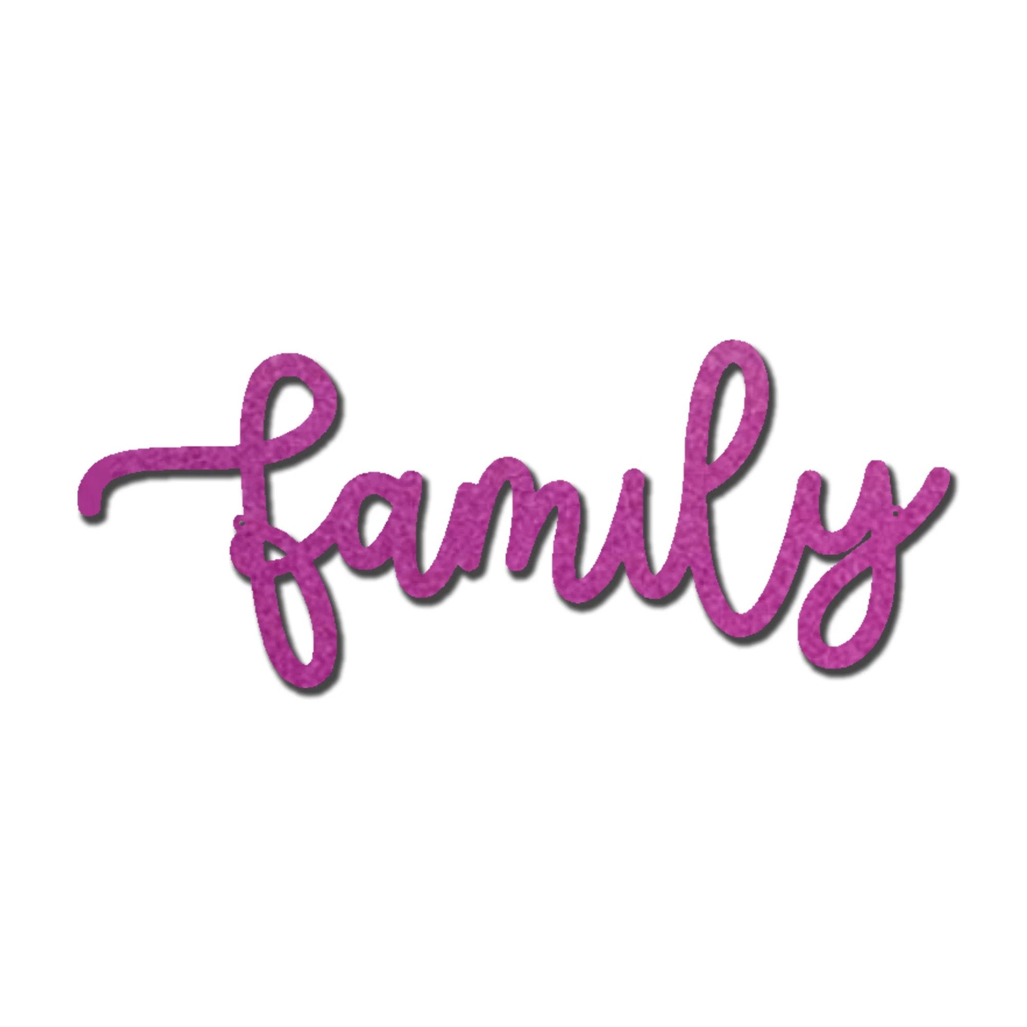 Family Script Indoor Outdoor Metal Wall Art