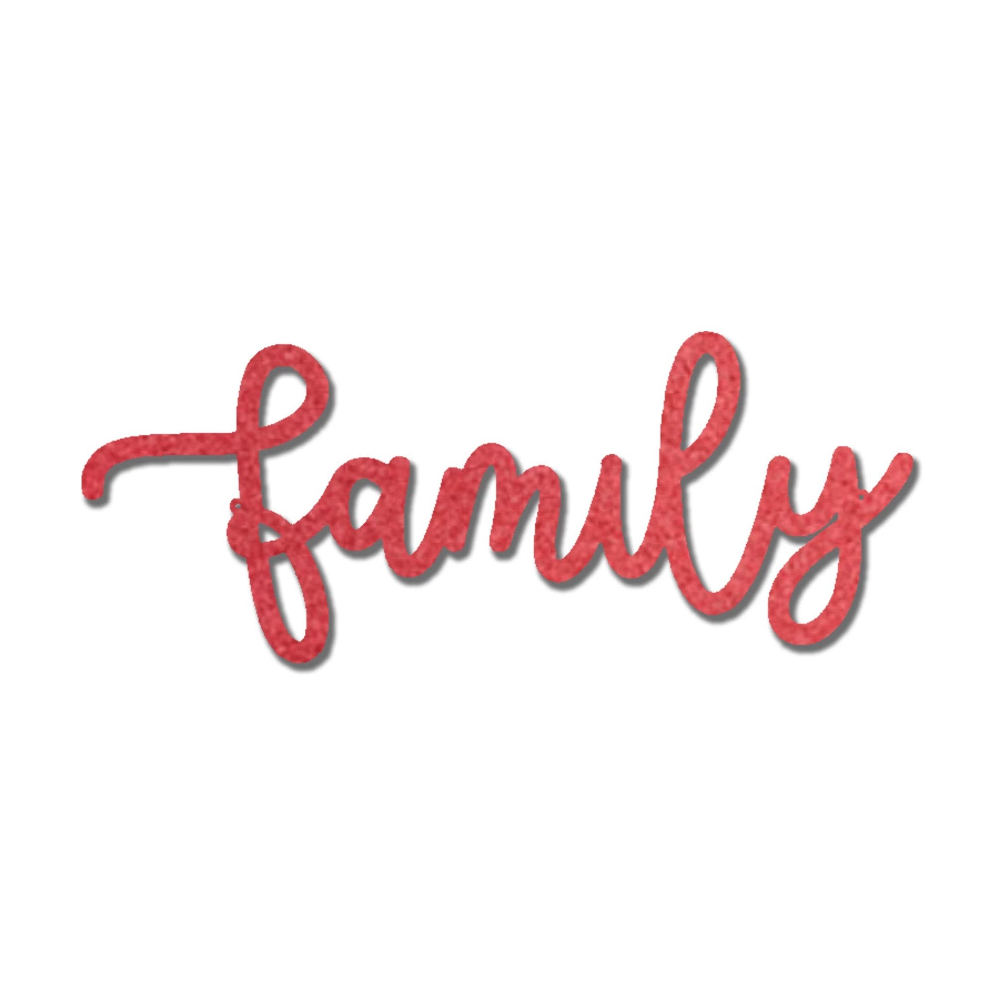 Family Script Indoor Outdoor Metal Wall Art