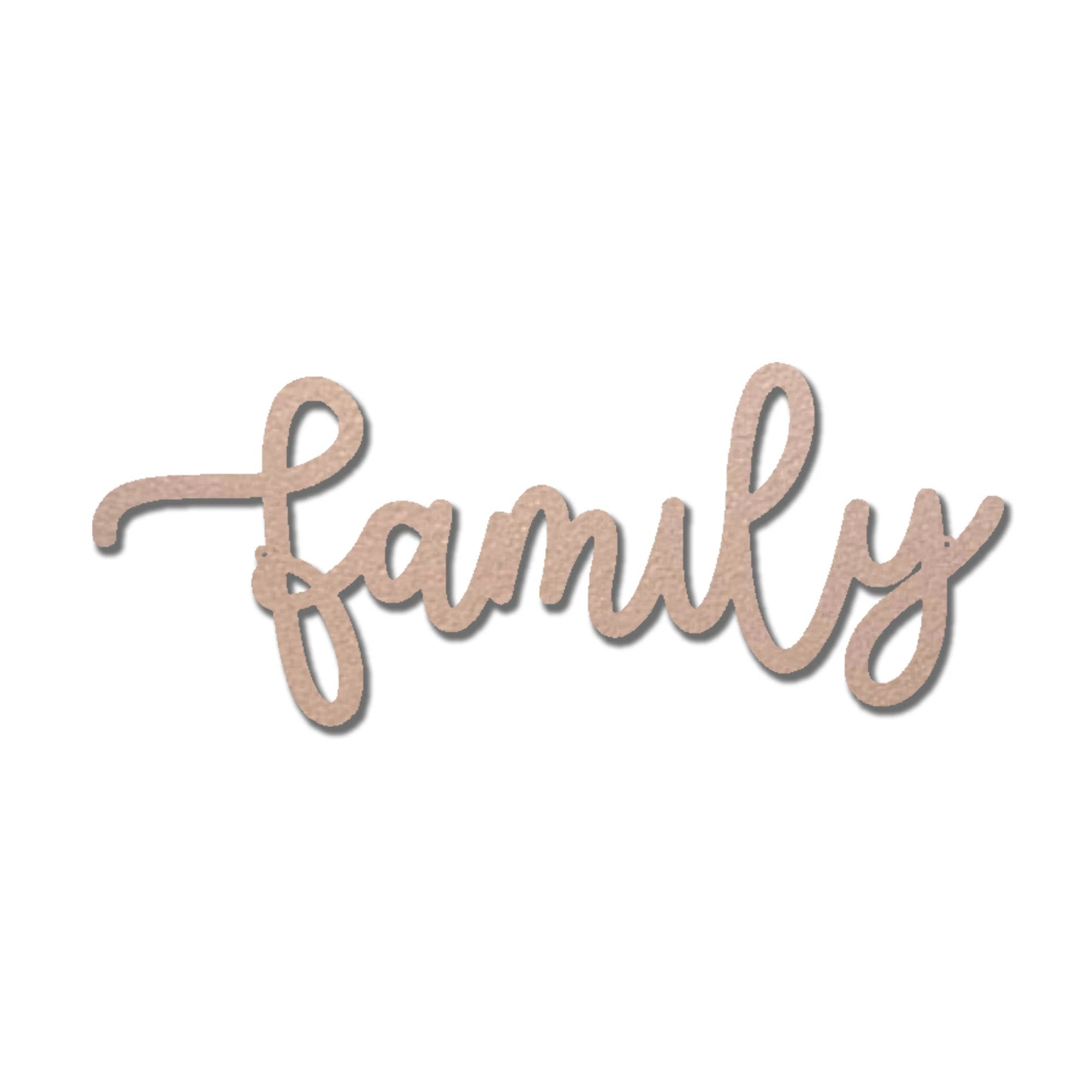 Family Script Indoor Outdoor Metal Wall Art