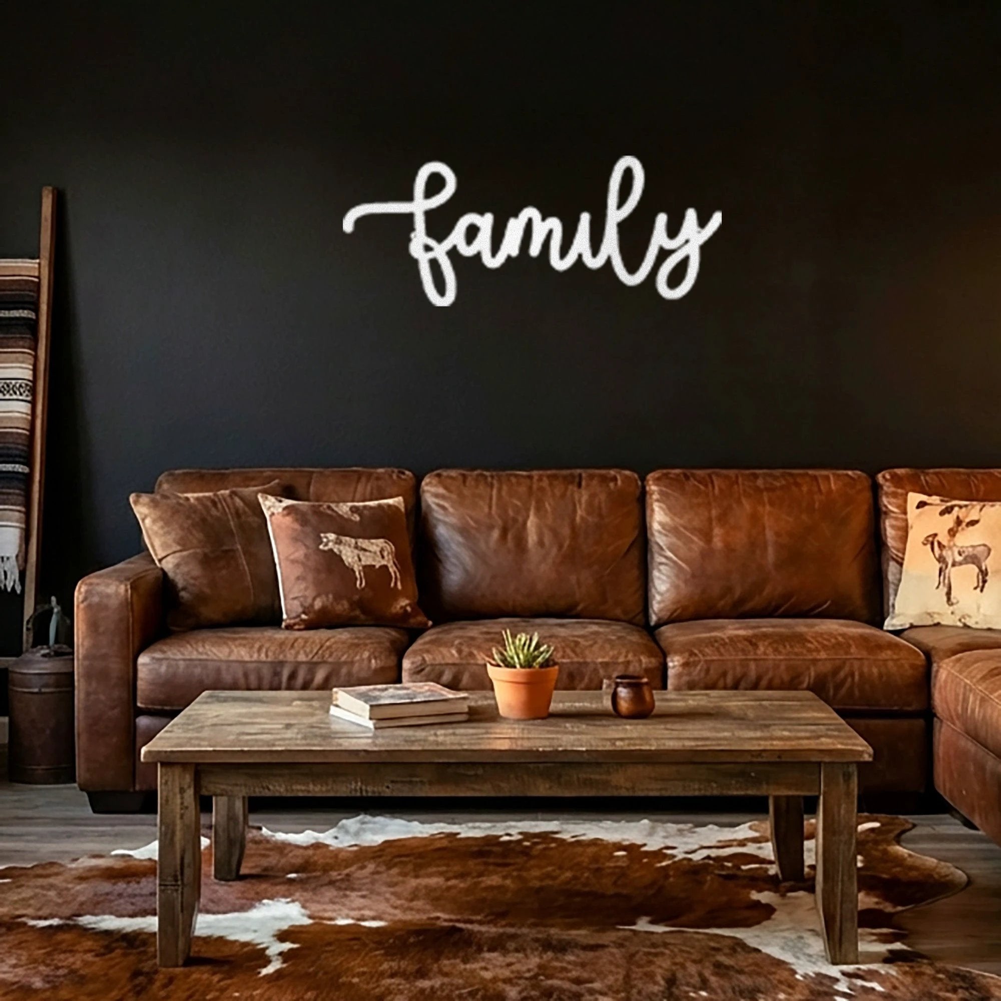 Family Script Indoor Outdoor Metal Wall Art