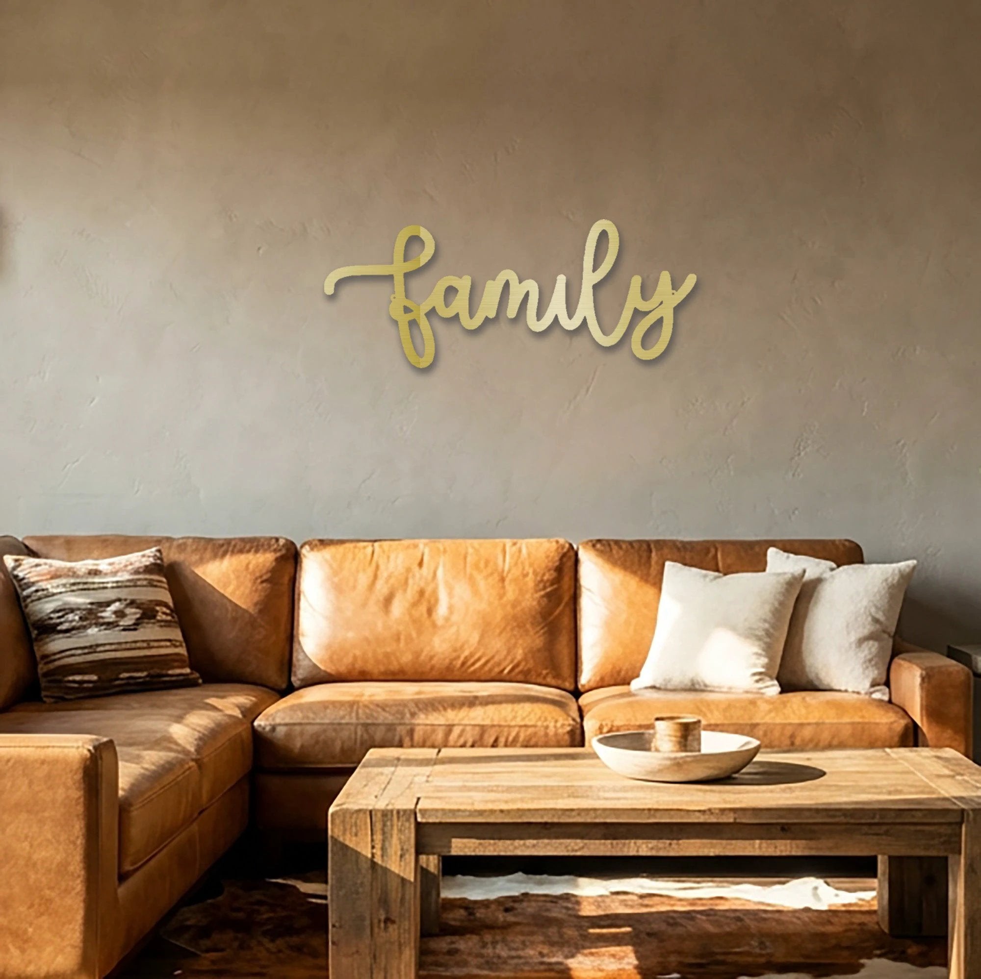 Family Script Indoor Outdoor Metal Wall Art