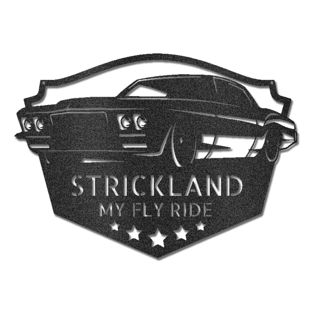 Personalized Muscle Car Metal Wall Art Sign – Custom Garage Name Sign – Classic Car Steel Decor – Man Cave Garage Wall Art Gift